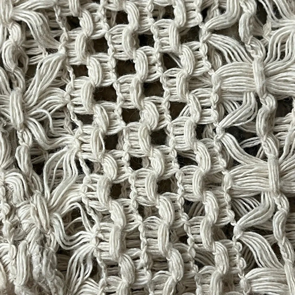 Full Tilt Tan Crochet Sheer Crop Top Boho Peasent Beachy Peasant S Open Back - Picture 9 of 9